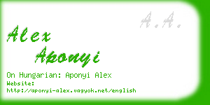 alex aponyi business card